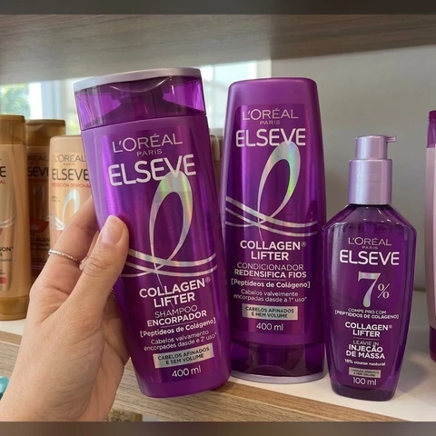 Kit Elseve Collagen Lifter- Shampoo,condicionador E Leave-in