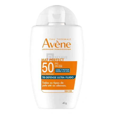Avène Mat Perfect Tri-Defense Ultra Fluido FPS50 Protetor Solar Sem Cor 40g