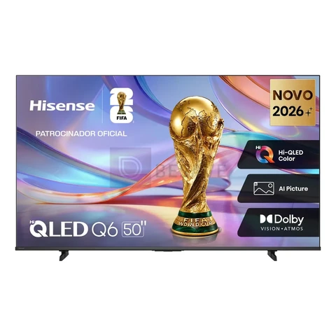 Smart TV Hisense HI-QLED 4K 50" polegadas com Processador AI, Dolby Vision Atmos e Compatibilidade Alexa - 50Q6QVV