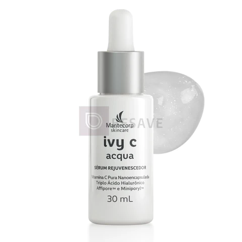 MANTECORP - Creme Rejuvenescedor Facial Ivy C Acqua - Reduz Rugas, Controla Oleosidade e Poros Dilatados, Vitamina C Pura Nanoencapsulada - 30ml