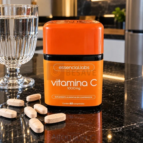 VITAMINA C 1000mg - Fórmula Concentrada e 100% PURA - 60 Doses
