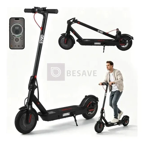 Patinete Elétrico GM5 P1 Preto Dobrável com Bluetooth, 25 Km/h e Autonomia de 22 Km
