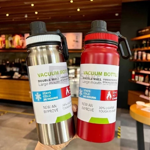 800mlgarrafa Térmica Água Squeeze Inox Academiaquente E Frio
