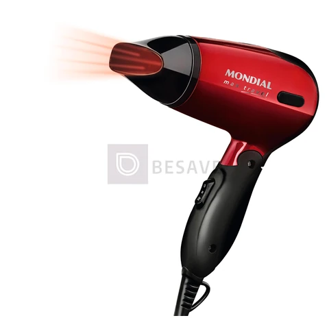 MONDIAL Secador, Max Travel, Bivolt, Preto/Vermelho, 1200W - SC-10