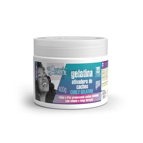 Gelatina Ativadora de Cachos Curly Gelatine Soul Power - Mantém a Finalização por Mais Tempo - 400g