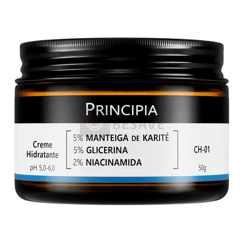 Creme Hidratante Facial 5% Manteiga de Karité + 5% Glicerina + 2% Niacinamida CH-01Principia - 50g