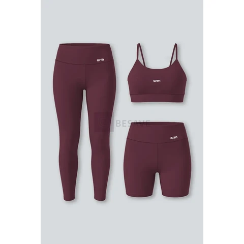 Kit Conjunto Feminino Fitness Top Alça + Legging + Short