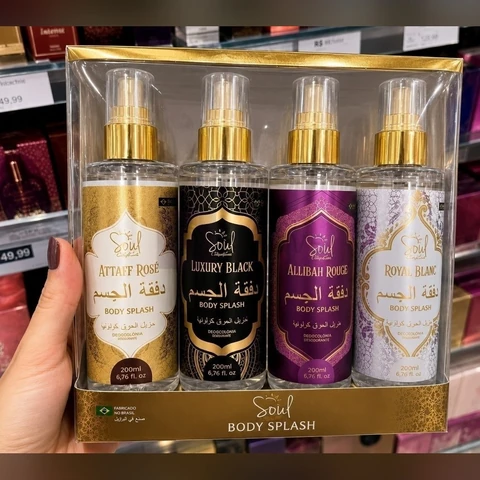 Body Splash Arabe C/4un 200ml Perfume Feminino de Luxo Alta Concentração