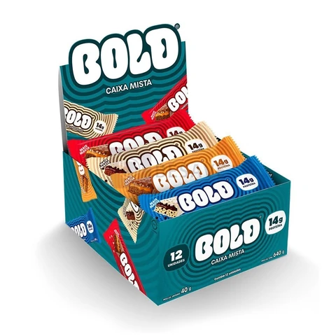 Barra de Proteína BOLD - 14g de Proteína - Caixa Mista com 12 Unidades | 4 Sabores