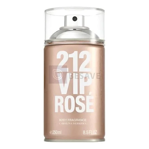 Body Spray Carolina Herrera 212 Vip Rosé Feminino 250ml - Body Splash de longa fixação