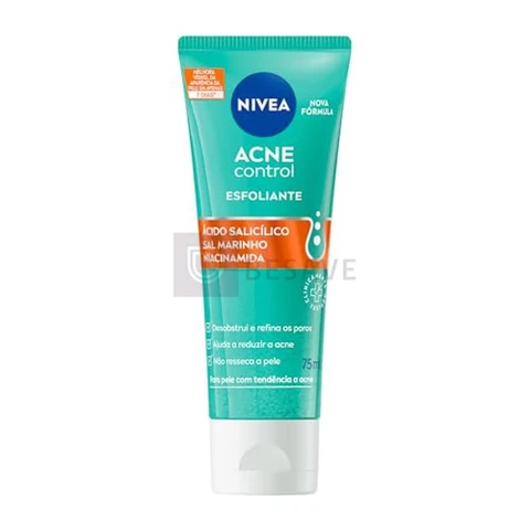 NIVEA Esfoliante Facial Acne Control 75ml, Esfoliação Suave, Desobstrui os Poros, Reduz Acne, Pele com Tendência a Acne