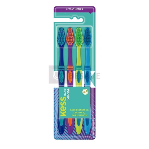 Kess - Combo Supra com 4 Escovas, Multicor