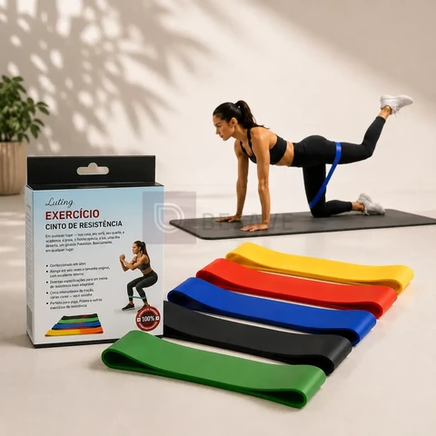 Kit 5 Miniband Faixa Elástica Para Fisioterapia Pilates Yoga