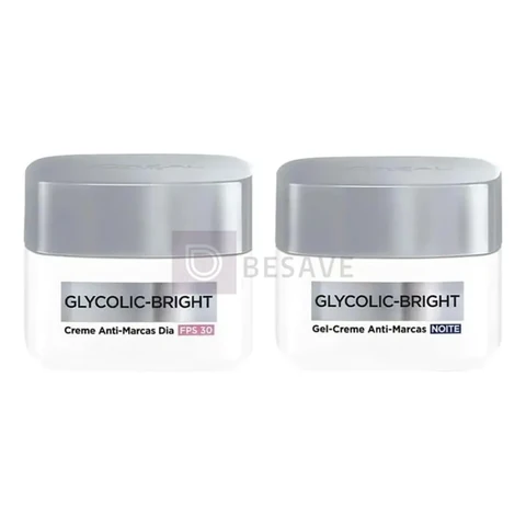 Kit Loreal Potes Creme Glyco-bright Dia + Noite, 49g