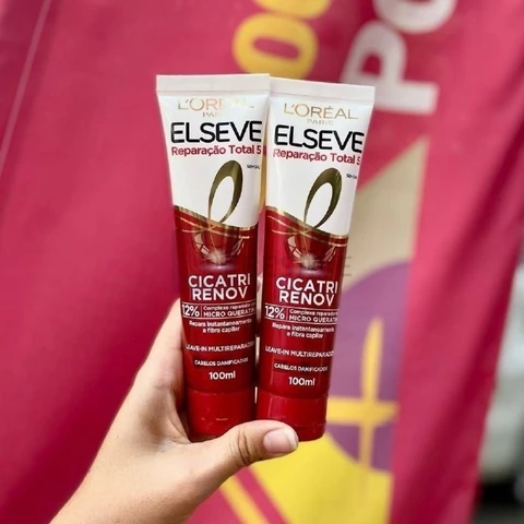 Leave-in de Tratamento com Reparação Imediata 10 em 1 e Proteção Térmica Elseve Cicatri Renov L'Oréal Paris 100ml