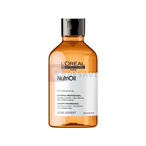 L'Oréal Professionnel NutriOil Shampoo de Nutrição Intensa com Óleo de Coco – Para Cabelos Secos, Limpeza Suave e Maciez, 300 ml