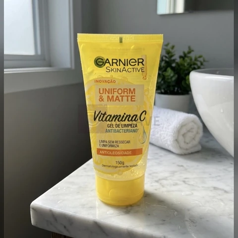 Gel de Limpeza Facial Hidratante Antimanchas com Vitamina C e Pantenol para Controle de Oleosidade Express Aclara Garnier 150ml