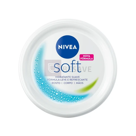 NIVEA Creme Hidratante Soft 97g, Hidratação Suave 48h, Fórmula Leve e Refrescante, Rápida Absorção, Corporal e Facial