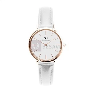Relógio Feminino Branco Saint Germain Queens Rosé Gold 32mm Fundo Branco