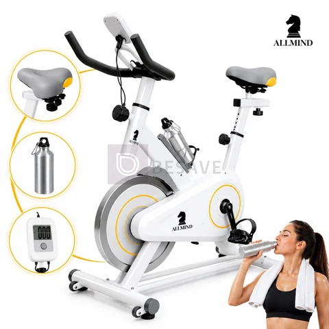 Bike Ergométrica 8kg Fitness Treino musculação Academia 120kg com Painel Digital Squeeze