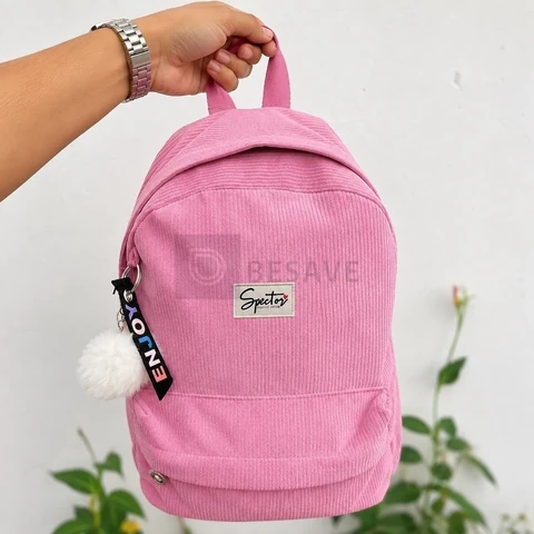 Mochila Urbana Feminina Spector Rosa 16.5L com Chaveiro Pelinho