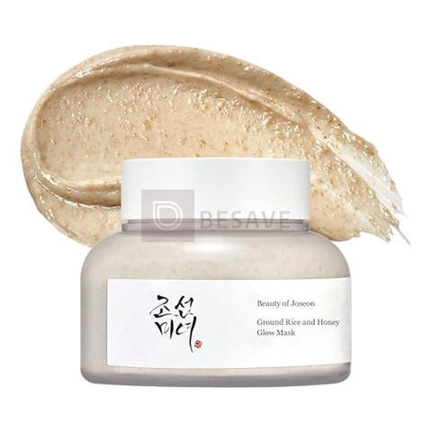 Máscara Brilhante de Arroz Moído e Mel 150 ml - Máscara Facial Nutritiva para Iluminar, Hidratar e Suavizar a Pele