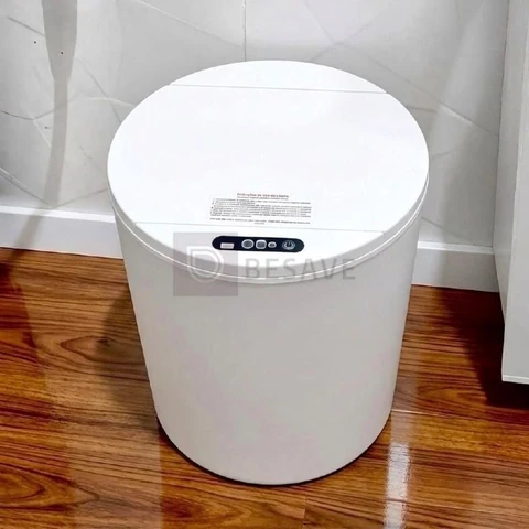 Lixeira Inteligente Automática Branca Com Sensor Anti Odor 16l Recarregável Usb Abre Sozinha