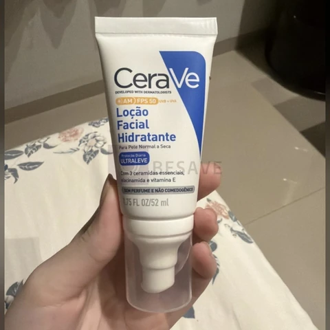 Loção Facial Hidratante FPS 50 com Ceramidas e Niacinamida, AM CeraVe, 52g
