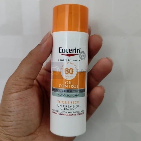 EUCERIN Protetor Solar Facial Oil Control FPS 60 50ml, Antioleosidade, Rosto, Proteção UVA, UVB e Luz Visível