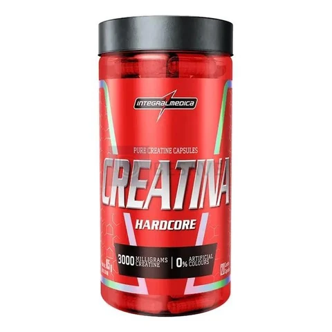 Creatina Hardcore 100% Pura 120 Capsulas Energia e Força - Integralmedica