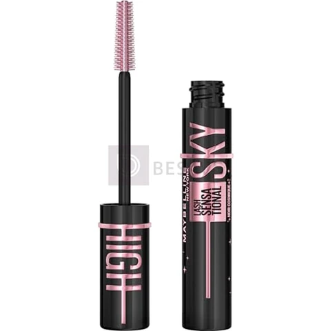 Maybelline NY Lash Sensational Sky High Cosmic Black, Máscara de Cílios Lavável com Extrato de Bambu e Escova Flexível para Alongamento Sem Limites, Pigmento Preto Intenso, Edição Especial, 7,2ml