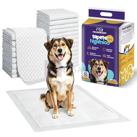 MBOX Tapete Higiênico para Cães - Super Absorção com Gel Antivazamento, Controle de Odor e Atrativo Canino - Para Filhotes, Adultos e Idosos - Pacote Econômico (Branco, L：60*60CM/50 PCS)
