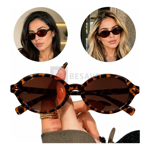 Óculos De Sol Feminino Oval Blogueira Retro Vintage Moda Nyc