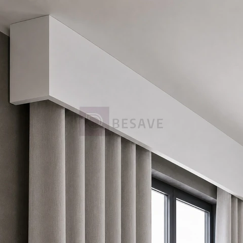 Cortineiro para Cortina Sanefado em MDF Branco