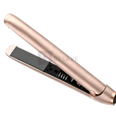Prancha de Cabelo, Ouro Rosa, 4 Configurações Ajustáveis, Voltagem Dupla