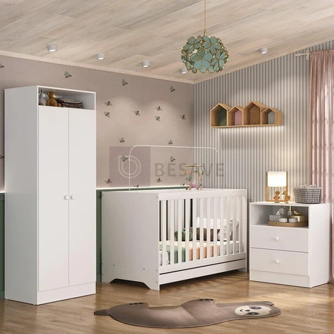 Quarto de Bebê Infantil Completo Encanto Multimóveis Branco