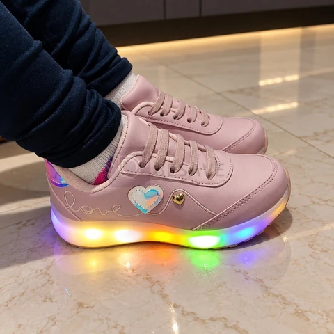 Tenis Infantil Feminino Led Menina Tenis De Menina Pisca Pisca