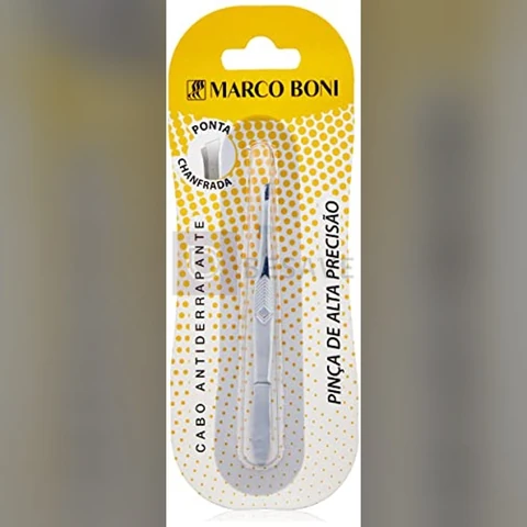Marco Boni Pinça 90Mm Cromada Ponta Chanfrada Aço Carbono 6120B