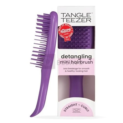 Tangle Teezer Escova de cabelo desembaraçadora definitiva, elimina nós e reduz a quebra, mini escova de cabelo para viagens, mãos pequenas e todos os tipos de cabelo, roxo fresco