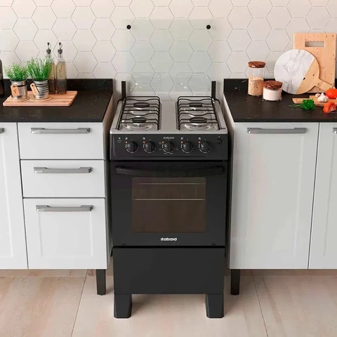 Fogão Itatiaia Star New 4 Bocas Mesa Inox Forno 48l-bivolt