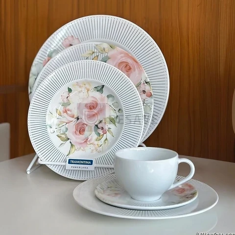 Aparelho De Jantar Tramontina Ornatta 20 Peças Branco