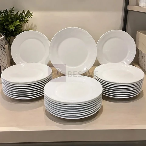 Conjunto Pratos Opaline Menu Sobremesa 24 Peças Branco Nadir