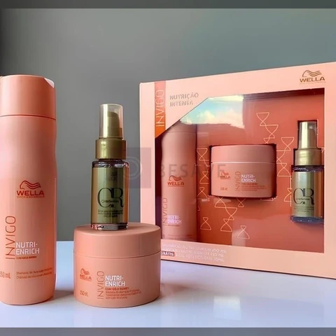 Kit Nutri Enrich Shampoo, Máscara E Oil Reflections - Wella