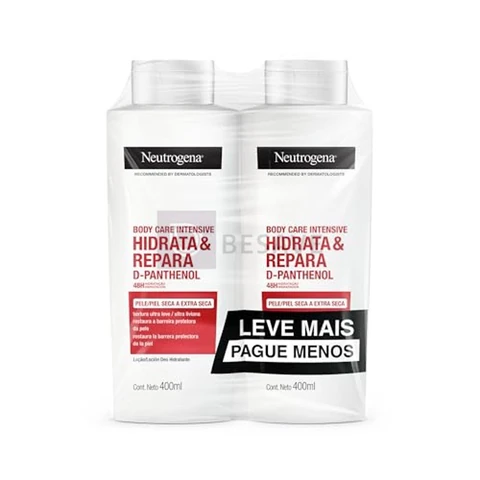 Neutrogena Hidratante Corporal Body Care Intensive Hidrata&Repara, Kit com 2 Unidades de 400ml