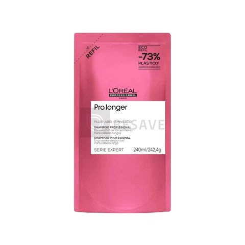 L'Oréal Professionnel Serie Expert Pro Longer, Shampoo para Cabelos Longos com Pontas Danificadas, Preenche e Fortalece a Fibra com Filler-A100 e Aminoácidos, Tecnologia Co-Emulsão, 240ml