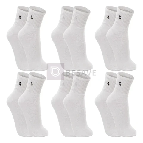 Kit 6 Pares Meias Lupo Cano Médio Esportivas Academia