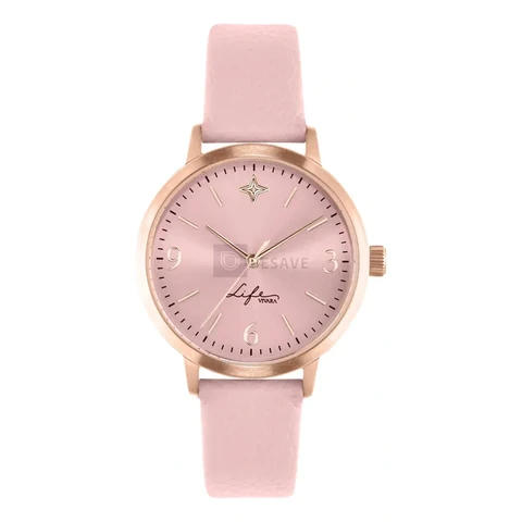 Relógio Life Realizações Feminino Couro Rosé Rosé