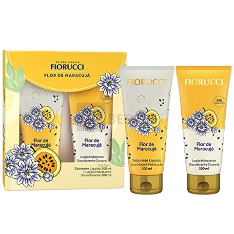 FIORUCCI Kit Sabonete Líquido 200ml + Loção Hid. 200ml FLOR DE MARACUJA