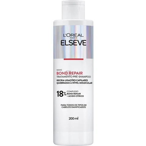 L'Oréal Paris Elseve Bond Repair Tratamento Pré-Shampoo, Reparação Molecular que Reconstrói Ligações e Devolve a Força Original, com Ácido Cítrico, 200ml