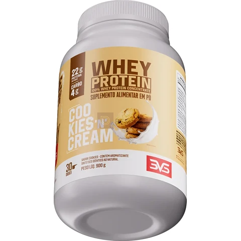 100% Whey Protein Concentrado 3VS com 22g de Proteína por Dose 900g Cookies And Cream